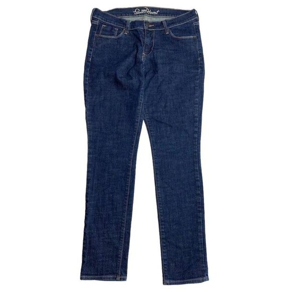 Old Navy Womens Dark‎ Wash Sweetheart Mid Rise Skinny Jeans Sz 6 - Picture 2 of 8